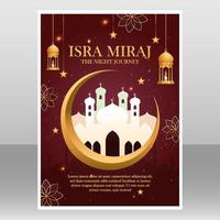 modèle d'affiche d'événements isra miraj vecteur