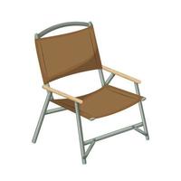 chaise portative de camping. chaise pliante pour le camping, les loisirs, le jardin, la plage. vecteur isolé sur fond blanc.