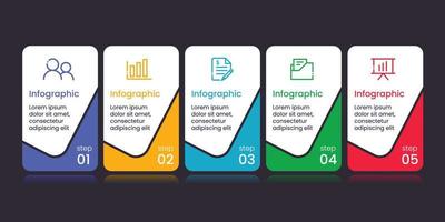 modèle d'infographie moderne en cinq étapes vecteur