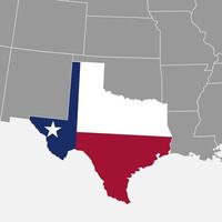 carte d'état du texas avec indicateur. illustration vectorielle. vecteur