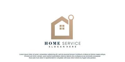 logo de service à domicile avec illustration d'icône de vecteur de conception de concept créatif