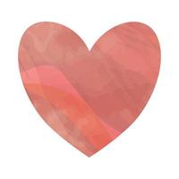 coeur rose peint à l'aquarelle, élément vectoriel pour votre conception. illustration vectorielle