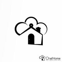 maison simple et chapeau de chef ou chef maison image graphique icône logo design abstrait concept vecteur stock. peut être utilisé comme identité d'entreprise liée à la cuisine ou à la nourriture