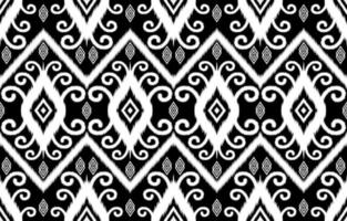 motifs ikat antiques luxueux royaux. style rétro vintage tribal ethnique géométrique. modèle sans couture de tissu textile ikat. indien africain asiatique navajo aztèque ikat abstrait noir et blanc. vecteur