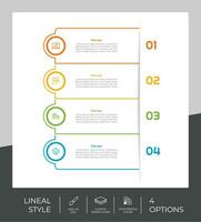 option de ligne infographie carrée avec concept d'effet papier pour la finance d'entreprise. l'infographie d'option peut être utilisée pour la présentation, la brochure et le marketing. vecteur