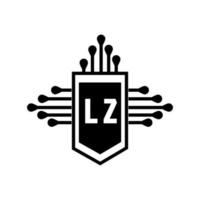 création de logo de lettre lz. création de logo de lettre lz initiale créative. concept de logo de lettre initiales créatives lz. vecteur