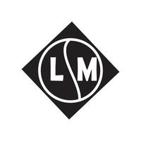 Création de logo de lettre lm.lm création initiale créative de logo de lettre lm. concept de logo de lettre initiales créatives lm. vecteur