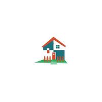 logo vectoriel de toit immobilier avec l image de modèle d'icône de logo de maison de conception de lettre photo stock