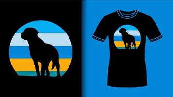 t-shirt vintage labrador retriever avec silhouette de chien vecteur