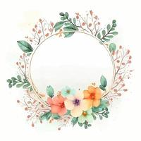 joli cadre aquarelle avec des fleurs de printemps vecteur