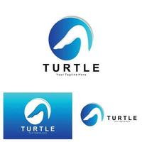 conception de logo de tortue de mer illustration d'icône d'animal marin d'amphibien protégé, identité d'entreprise de marque vectorielle vecteur
