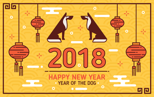 Nouvel an chinois du fond de chien vecteur