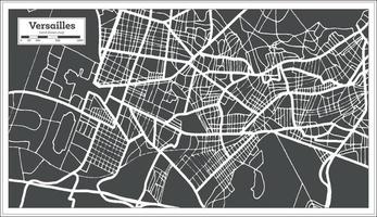 plan de la ville de versailles france dans un style rétro. carte muette. illustration vectorielle. vecteur