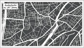 carte de la ville d'anderlecht dans un style rétro. carte muette. vecteur