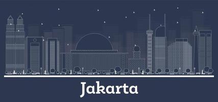 Décrire les toits de la ville de Jakarta en Indonésie avec des bâtiments blancs. vecteur