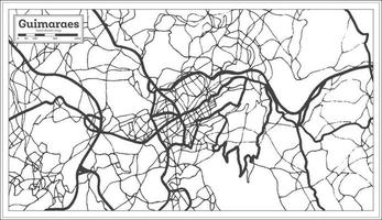 carte de la ville de guimaraes portugal dans un style rétro. carte muette. vecteur