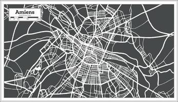 plan de la ville d'amiens france dans un style rétro. carte muette. illustration vectorielle. vecteur