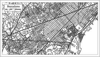 plan de la ville de barcelone espagne dans un style rétro. carte muette. vecteur