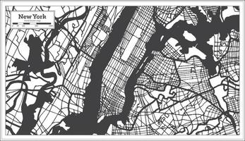 carte de la ville de new york usa en noir et blanc. vecteur