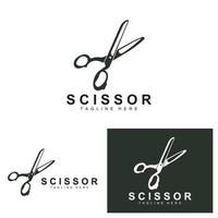 création de logo de ciseaux, vecteur de rasoir de salon de coiffure, illustration de marque de ciseaux de babershop