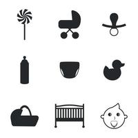 ensemble d'icônes isolées sur un thème bébé vecteur