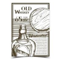 vecteur de bannière publicitaire vieux whisky artisanal