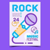 vecteur de bannière promo créative festival de musique rock