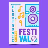 vecteur daffiche promotionnelle du festival de musique électronique