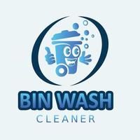 service de nettoyage des poubelles, icône et graphiques vectoriels du logo du nettoyeur de lavage des poubelles vecteur