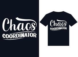 illustrations du coordinateur du chaos pour la conception de t-shirts prêts à imprimer vecteur