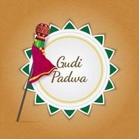 gudi padwa marathi nouvel an illustration affiche de voeux vecteur