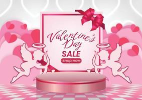 fond de site web d'affichage de vente de saint valentin vecteur