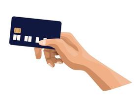 main avec carte de crédit vecteur