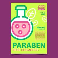 vecteur d'affiche publicitaire de cosmétiques sans paraben