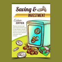 vecteur de bannière publicitaire d'épargne et d'investissement
