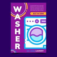 vecteur de bannière publicitaire lave linge machine à laver