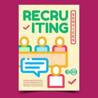 vecteur d'affiche promotionnelle de services de recrutement