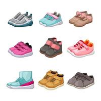 chaussures pour enfants set illustration vectorielle de dessin animé vecteur