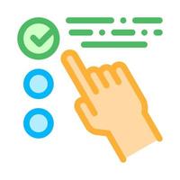 icône de vecteur de marque approuvée de liste de contrôle tactile à la main