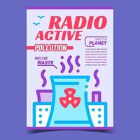 pollution radioactive, vecteur d'affiche de sauvegarde de la planète