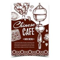 vecteur de bannière publicitaire de menu wok de café chinois