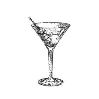 martini cocktail croquis vecteur dessiné à la main