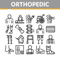 ensemble d'icônes vectorielles d'éléments de collection orthopédique vecteur