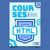 vecteur de bannière publicitaire créative de cours html