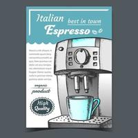 machine à café automatique avec vecteur d'affiche de tasse