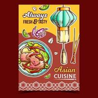 vecteur d'affiche publicitaire de cuisine délicieuse asiatique