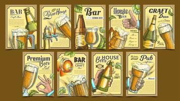 bière pub collection affiches publicitaires set vector