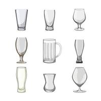 verre à bière set illustration vectorielle de dessin animé vecteur