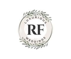 modèle de logos de monogramme de mariage lettre initiales rf, modèles minimalistes et floraux modernes dessinés à la main pour cartes d'invitation, réservez la date, identité élégante. vecteur