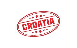 Caoutchouc timbre croatie avec style grunge sur fond blanc vecteur